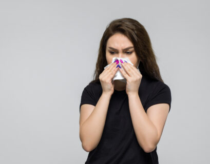 women with runny nose